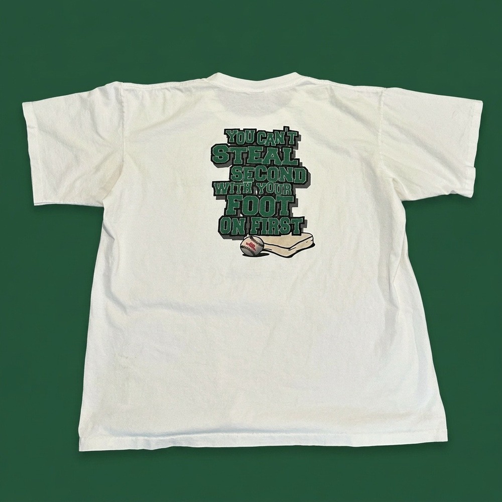 Vintage 90s No Fear Baseball T Shirt XL Single Stitch White Made In USA Graphic